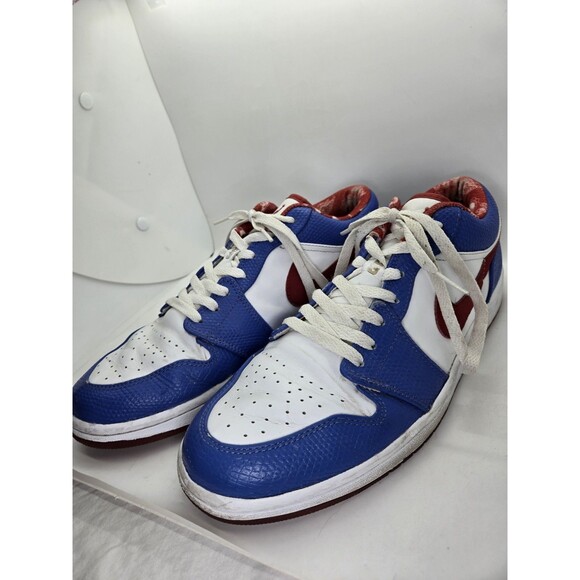 Air Jordan 1 Retro Low East Side Shoes Men\'s 11.5 White Blue Athletic Sneakers